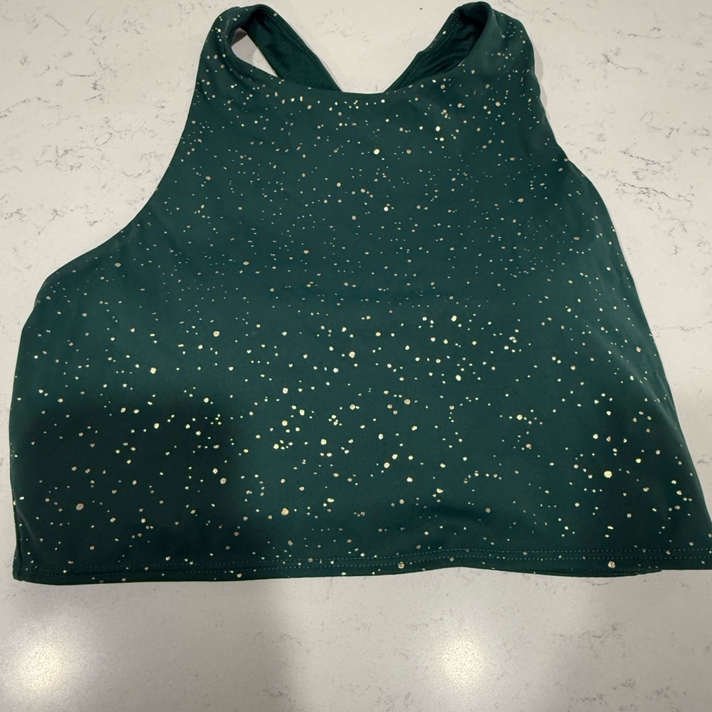 Green and Gold Born Primitize Synergy Sports Bra - Medium - With Pads